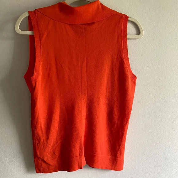 JAMIE Sadock Lightweight Knit Golf Polo  Tank Top Size M Orange - Picture 5 of 9